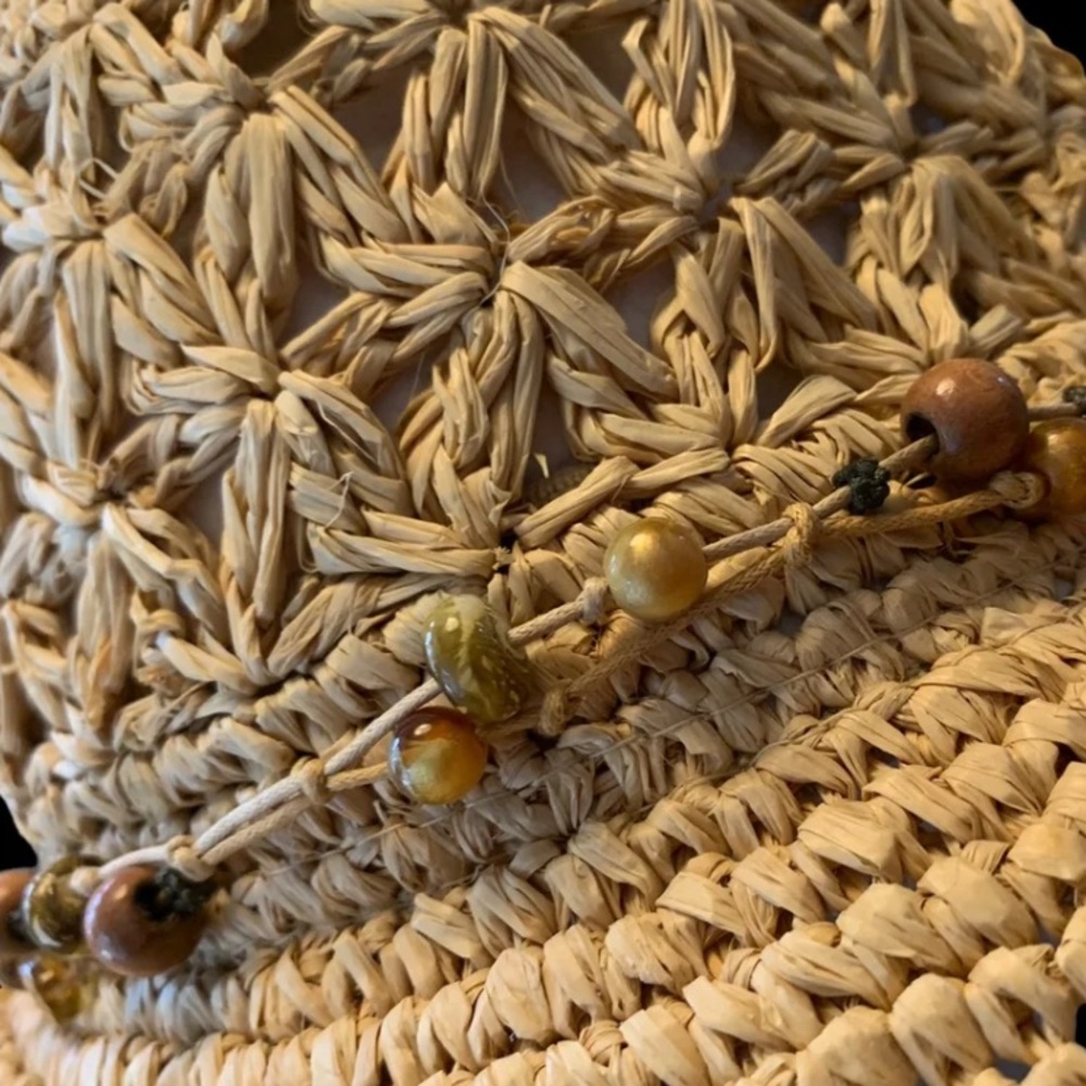 Scala. natural fiber Women’s hat beaded detail - Picture 4 of 11